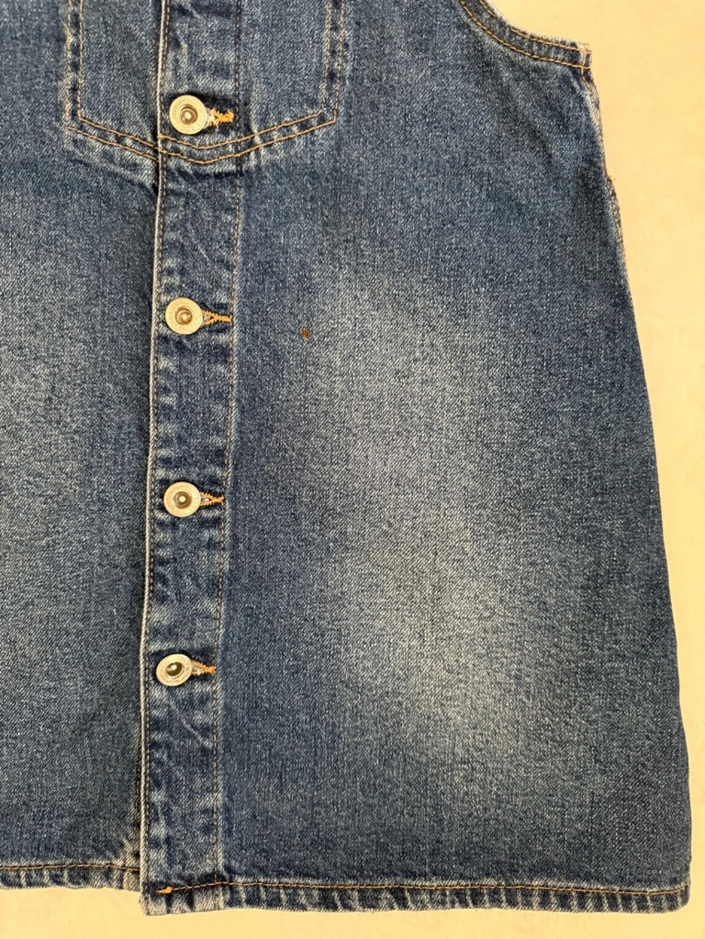 Zara | Dungaree Denim Button Front Overall Jean Jumper Dress Made in Egypt (10) - Picture 5 of 15